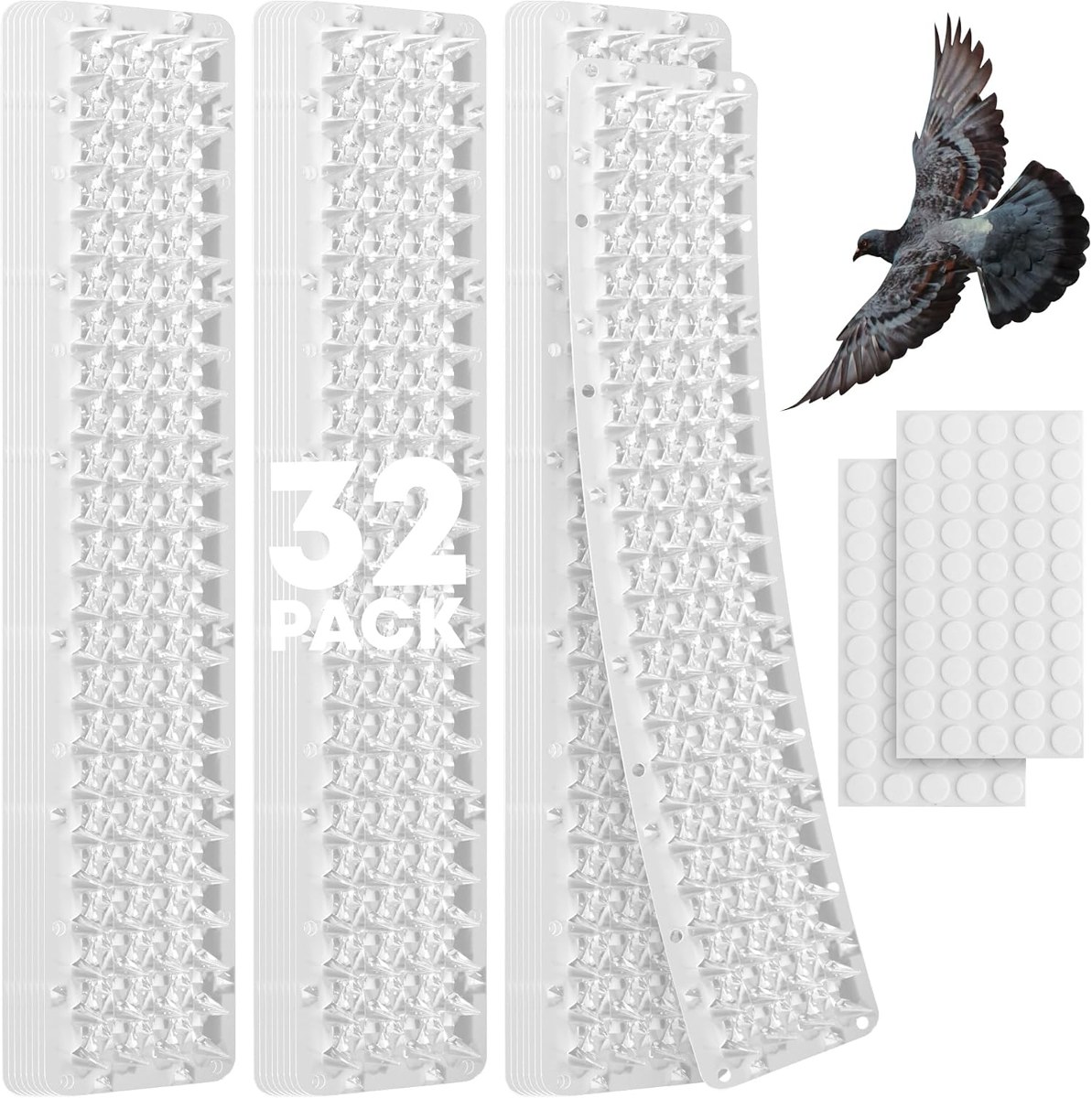 Petfolio Clear Bird Spikes, 35 ft, 32 Pack